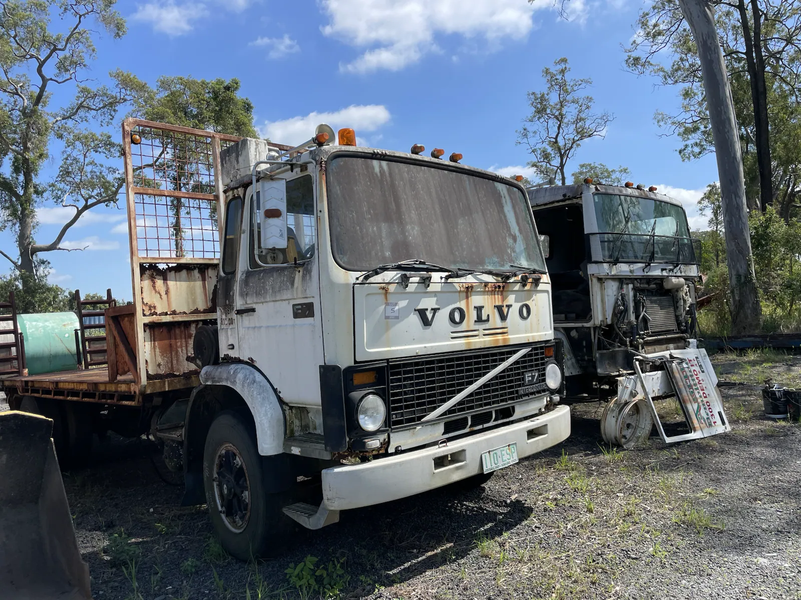 Older Volvo truck collected for scrap vehicle removal